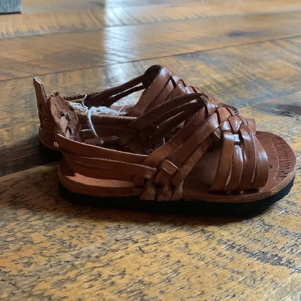 Authentic Huarache brown leather sandals Made in Panama